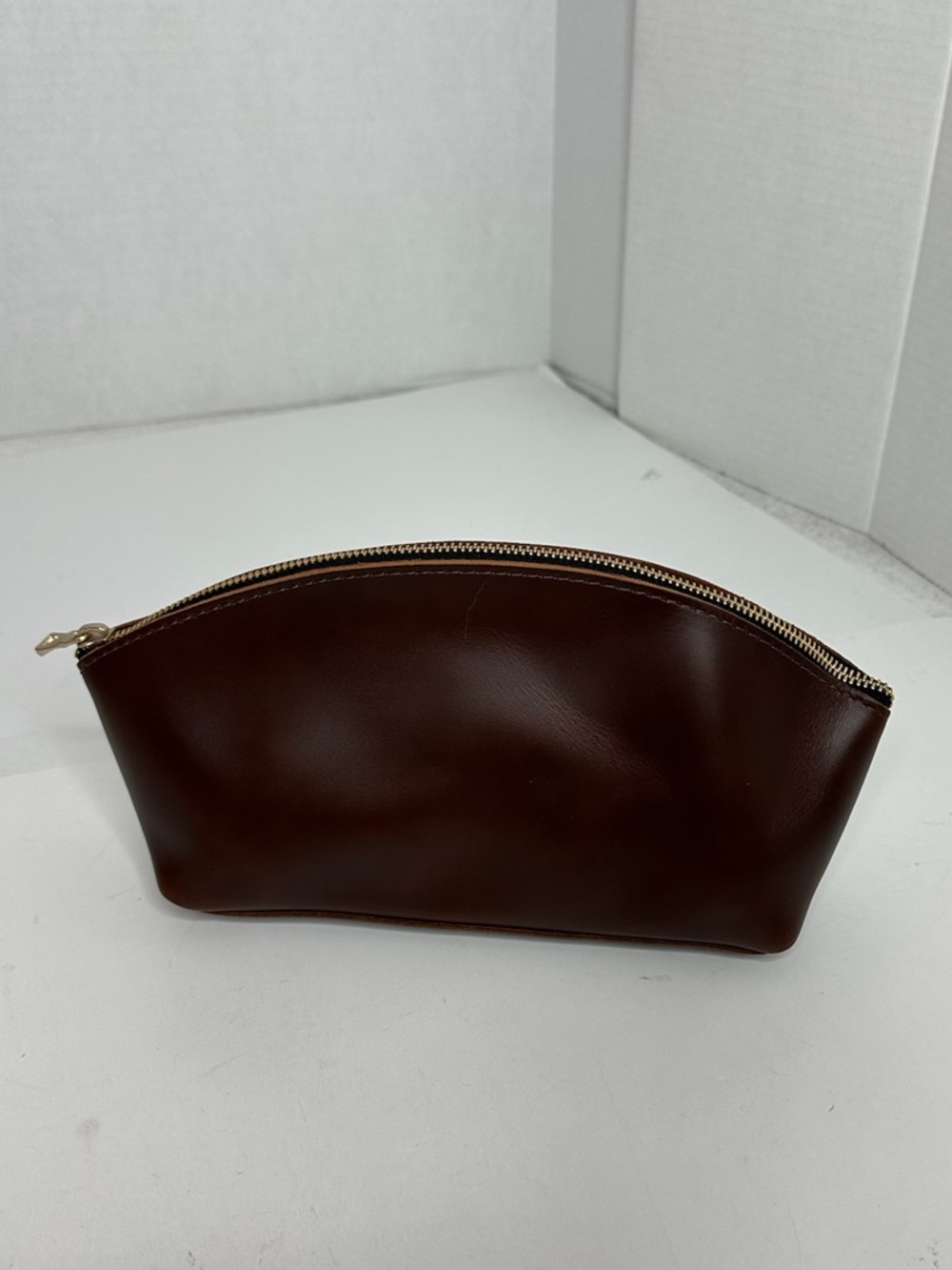 NEW Portland Leather Goods Total Eclipse Makeup Bag in Mystery Brown Color - Picture 6 of 9